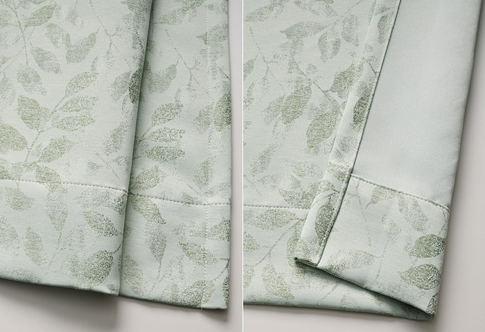 やさしい色合いと上品なリーフ柄がおしゃれな1級遮光カーテン フォリウム（D-1193）