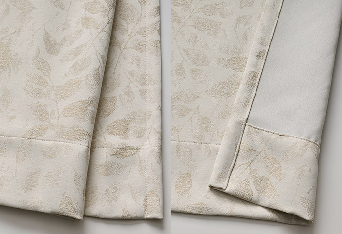 やさしい色合いと上品なリーフ柄がおしゃれな1級遮光カーテン フォリウム（D-1193）