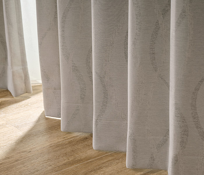 大人モダンなウェーブ柄が美しいジャガード織の1級遮光カーテン ソワン（D-1193）