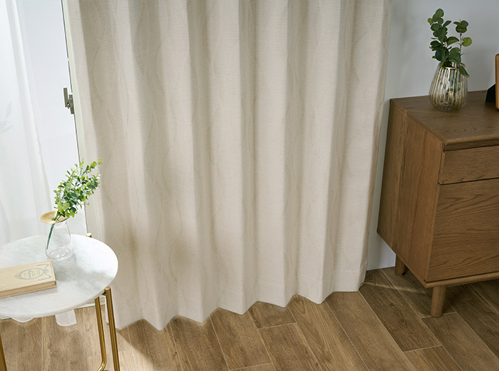 大人モダンなウェーブ柄が美しいジャガード織の1級遮光カーテン ソワン（D-1193）