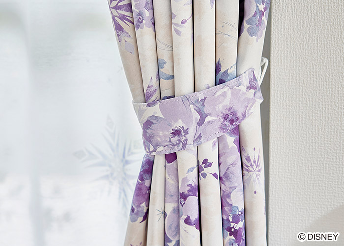 ディズニーカーテン　2級遮光カーテン　アイスブルーム〔プリンセス〕