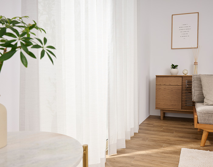 軽やかなリネンライクレースカーテン カービー(L-1295)