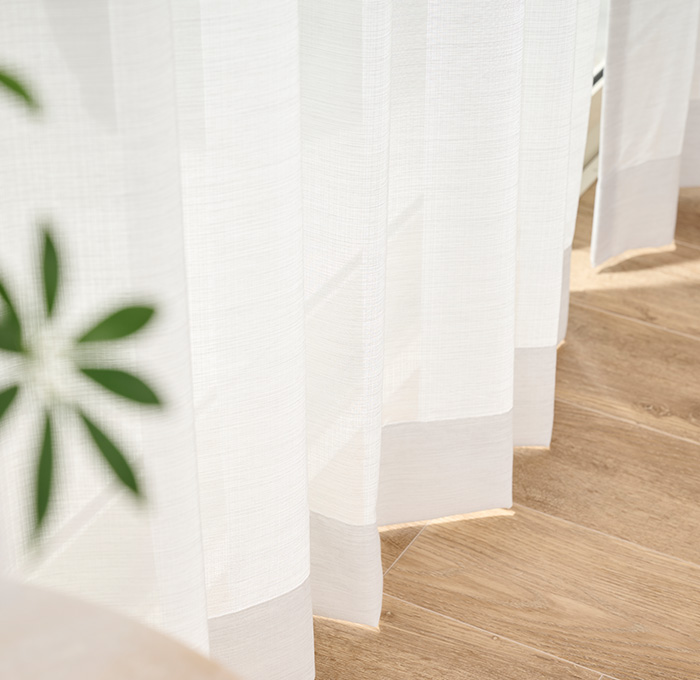 軽やかなリネンライクレースカーテン カービー(L-1295)