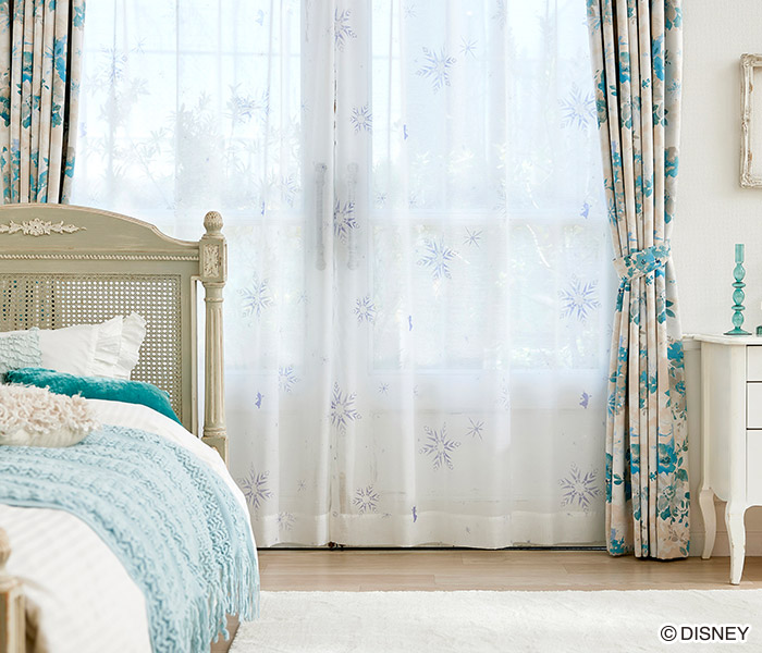 ディズニーレースカーテン　フラリーアイスボイル〔プリンセス〕（L-1296) 