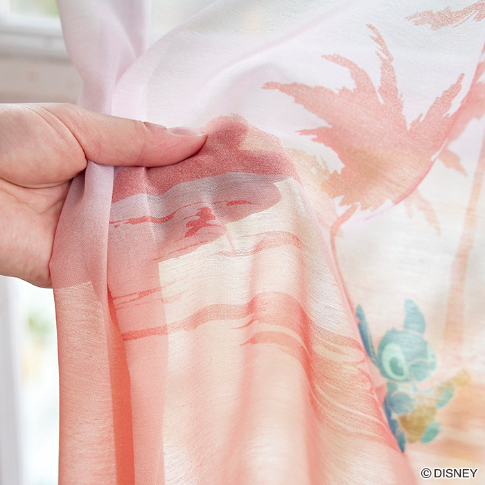 ディズニーレースカーテン　サンセットボイル〔リロ＆スティッチ〕（L-1296) 