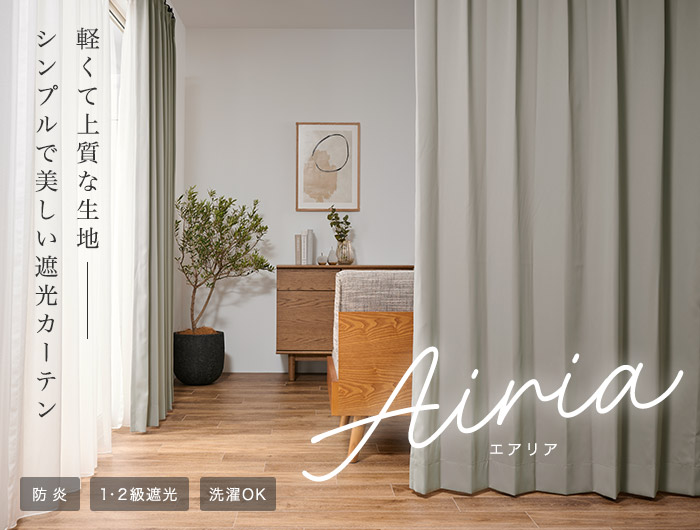 シンプルで上質な1級遮光防炎カーテン エアリア（D-8002）