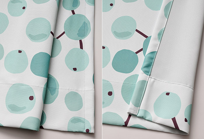 北欧テイストの木の実柄がおしゃれな2級遮光カーテン 大きな木の実（D-8009）