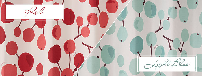 北欧テイストの木の実柄がおしゃれな2級遮光カーテン 大きな木の実（D-8009）