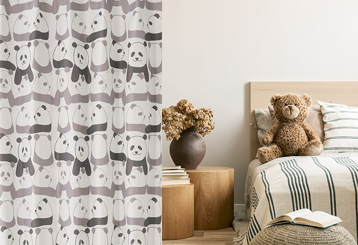 かわいいパンダに胸がキュンとなる2級遮光カーテン panda（D-8009）