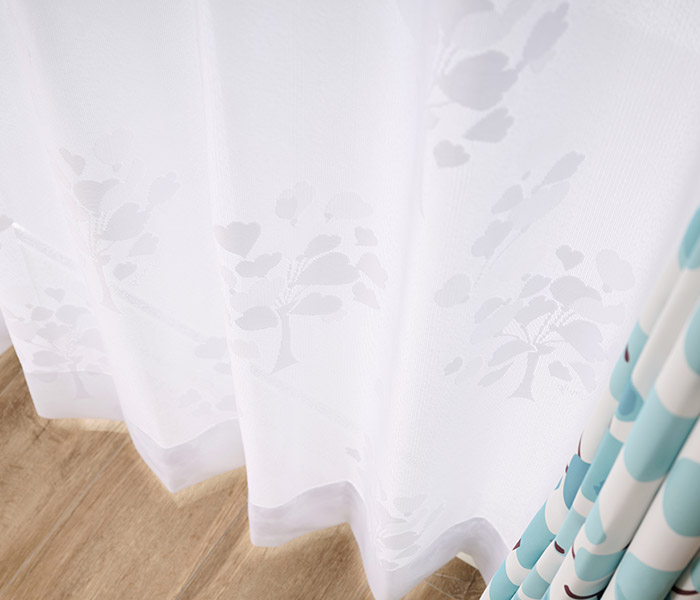 ハートの花束がやさしい雰囲気のレースカーテン レースグレープフラワー（L-8209）