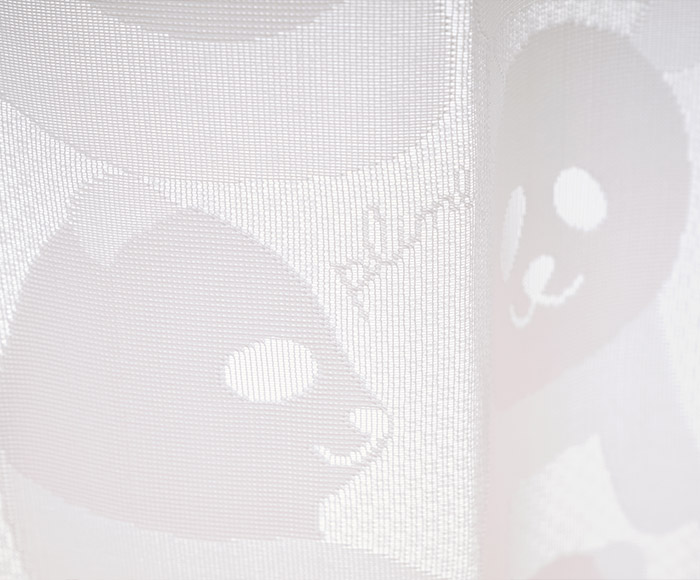 おしゃれなパンダ柄に癒されるレースカーテン レースパンダ（L-8209）