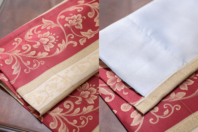 遮光裏地付き二重カーテン アラベスク柄が美しいジャガードカーテン マドラス