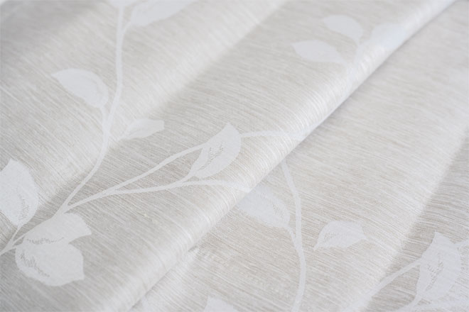 上品なリーフ柄のジャガード織カーテン遮光率100%完全遮光カーテン　クロエ