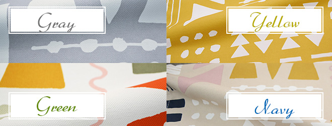 北欧デザイナー’S　コレクション　幾何柄プリントの2級遮光カーテン　バーズ