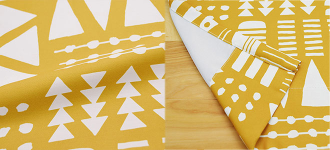北欧デザイナー’S　コレクション　幾何柄プリントの2級遮光カーテン　バーズ