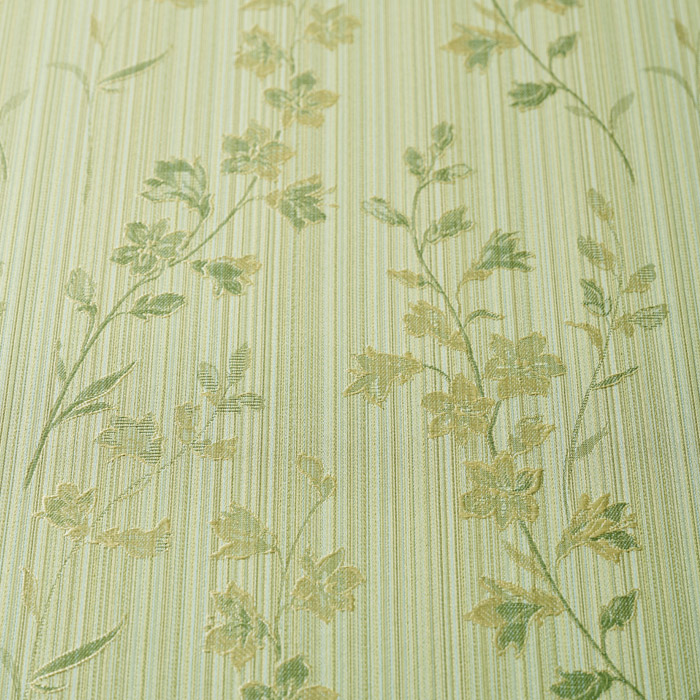 細かい縞の上に草花をちりばめた和風カーテン　センカ（D-8003）