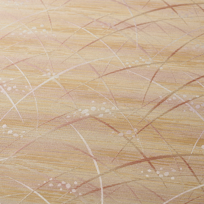 ヨコ糸をぼかした優しい色合いの草柄の和風カーテン　タマツユ（D-8003）