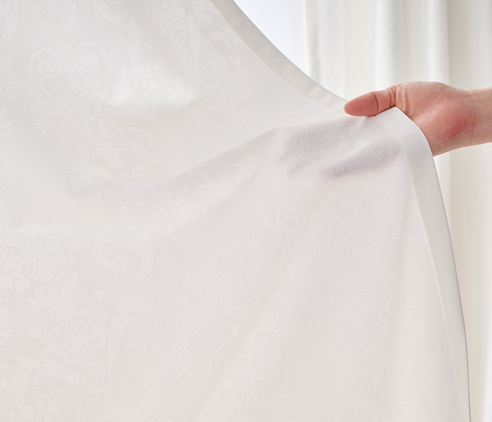 外から見えにくい！ダマスク柄がおしゃれな遮熱・遮像レースカーテン ラーチ（L-1724）