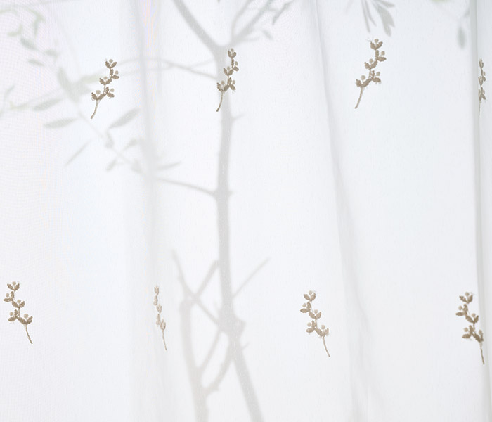 やさしい色合いの小花のがフェミニンなトルコ刺繍レースカーテン　シャルム（L-8205)