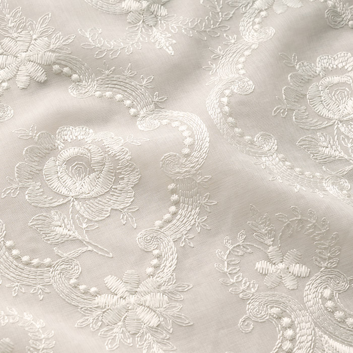 華やかな花柄が優雅で美しいトルコ刺繍レースカーテン　ラシュレ（L-8205)