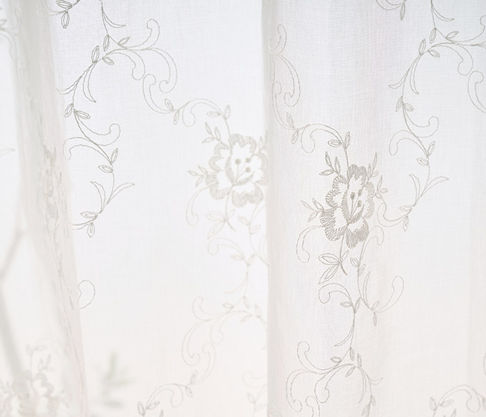 華やかな花柄が優雅で美しいトルコ刺繍レースカーテン　ラシュレ（L-8205)