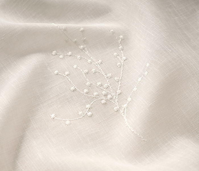 大人ナチュラルなインテリアに！木の柄がおしゃれなトルコ刺繍レースカーテン　ミーテ（L-8205)